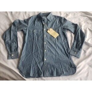 Non Stock Mfg Co Bronson Button Up Work Shirt Mens M Slim Blue Chambray Utility